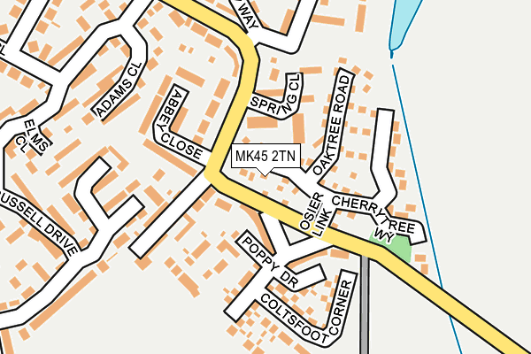 MK45 2TN map - OS OpenMap – Local (Ordnance Survey)