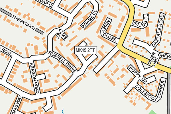 MK45 2TT map - OS OpenMap – Local (Ordnance Survey)