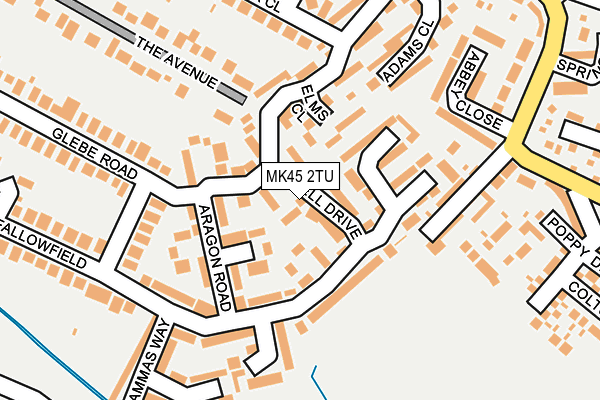 MK45 2TU map - OS OpenMap – Local (Ordnance Survey)
