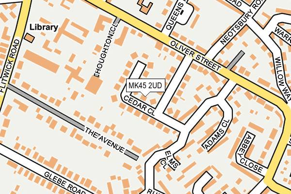 MK45 2UD map - OS OpenMap – Local (Ordnance Survey)