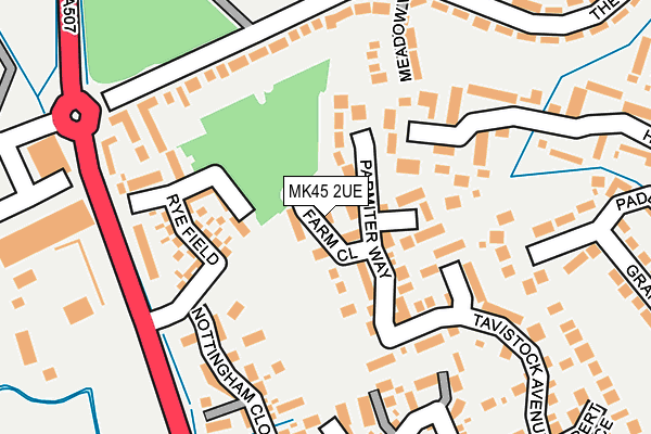 MK45 2UE map - OS OpenMap – Local (Ordnance Survey)