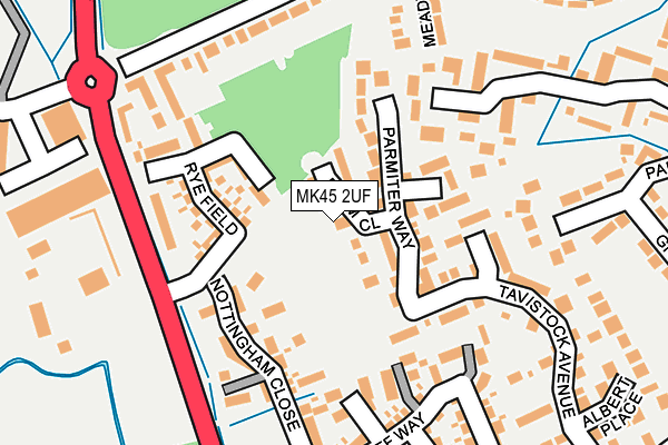 MK45 2UF map - OS OpenMap – Local (Ordnance Survey)