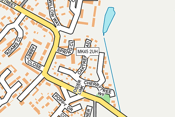 MK45 2UH map - OS OpenMap – Local (Ordnance Survey)