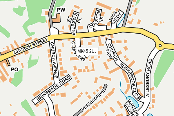 MK45 2UJ map - OS OpenMap – Local (Ordnance Survey)