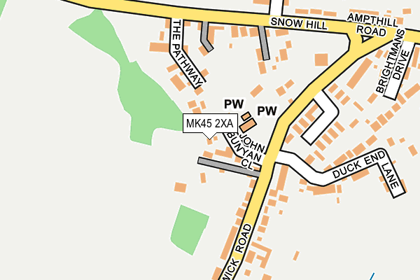 MK45 2XA map - OS OpenMap – Local (Ordnance Survey)