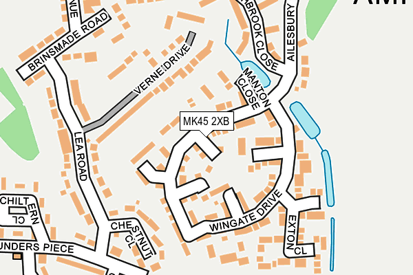 MK45 2XB map - OS OpenMap – Local (Ordnance Survey)