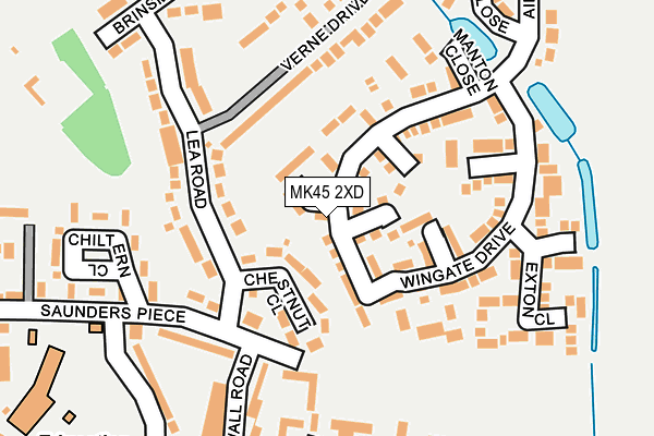 MK45 2XD map - OS OpenMap – Local (Ordnance Survey)