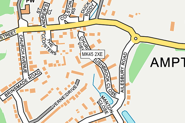 MK45 2XE map - OS OpenMap – Local (Ordnance Survey)