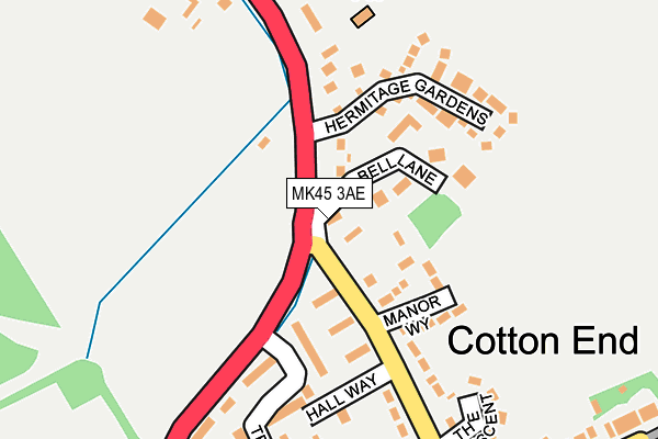 MK45 3AE map - OS OpenMap – Local (Ordnance Survey)