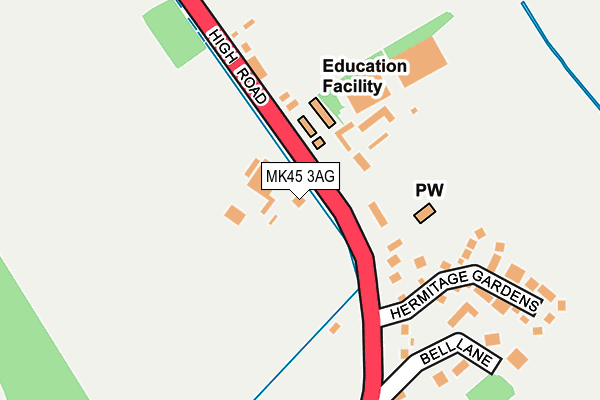 MK45 3AG map - OS OpenMap – Local (Ordnance Survey)