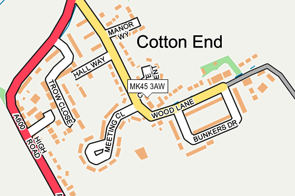 MK45 3AW map - OS OpenMap – Local (Ordnance Survey)