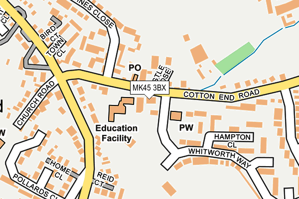 MK45 3BX map - OS OpenMap – Local (Ordnance Survey)