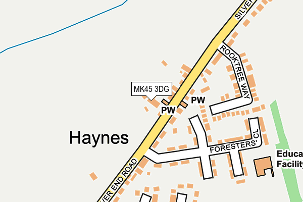 MK45 3DG map - OS OpenMap – Local (Ordnance Survey)