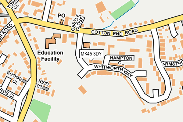 MK45 3DY map - OS OpenMap – Local (Ordnance Survey)