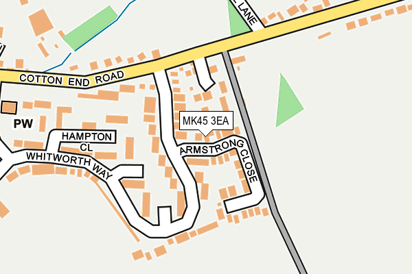 MK45 3EA map - OS OpenMap – Local (Ordnance Survey)