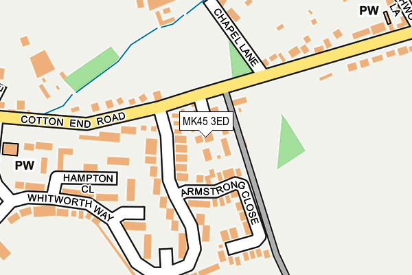 MK45 3ED map - OS OpenMap – Local (Ordnance Survey)