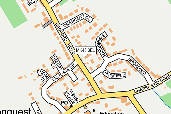 MK45 3EL map - OS OpenMap – Local (Ordnance Survey)