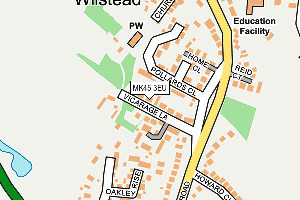 MK45 3EU map - OS OpenMap – Local (Ordnance Survey)