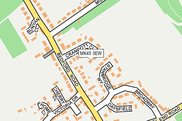 MK45 3EW map - OS OpenMap – Local (Ordnance Survey)