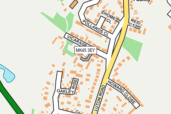 MK45 3EY map - OS OpenMap – Local (Ordnance Survey)