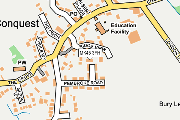 MK45 3FH map - OS OpenMap – Local (Ordnance Survey)