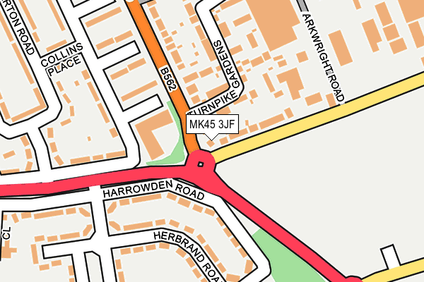 MK45 3JF map - OS OpenMap – Local (Ordnance Survey)
