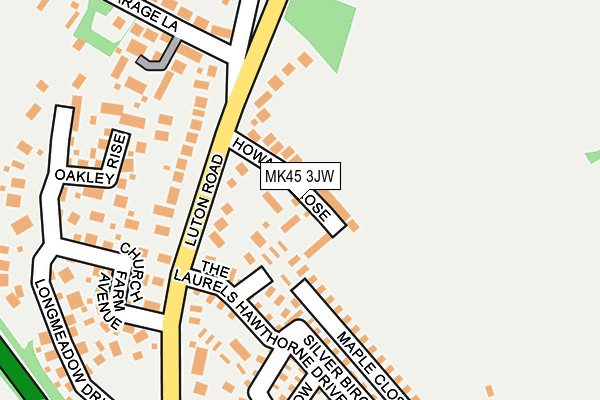 MK45 3JW map - OS OpenMap – Local (Ordnance Survey)