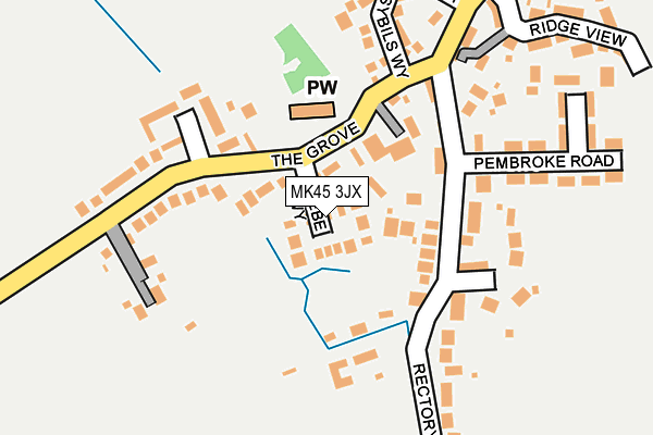MK45 3JX map - OS OpenMap – Local (Ordnance Survey)