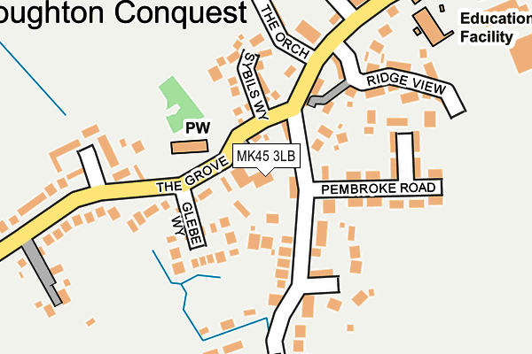 MK45 3LB map - OS OpenMap – Local (Ordnance Survey)