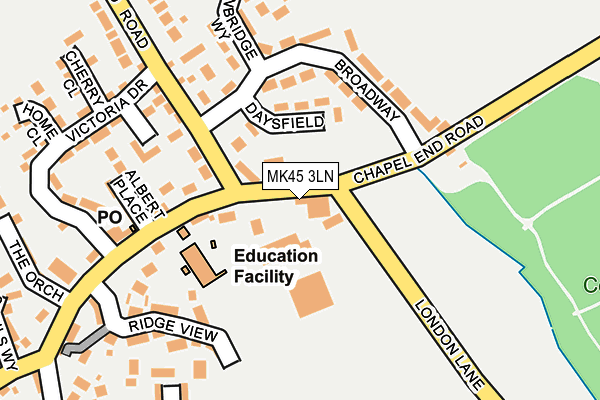 MK45 3LN map - OS OpenMap – Local (Ordnance Survey)