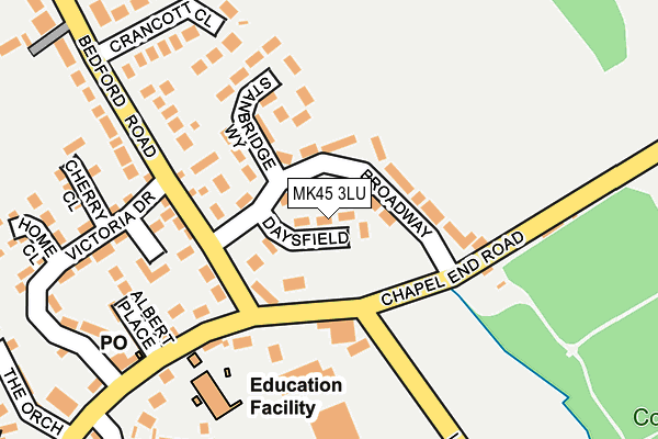 MK45 3LU map - OS OpenMap – Local (Ordnance Survey)