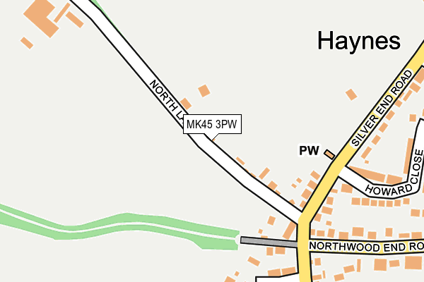 MK45 3PW map - OS OpenMap – Local (Ordnance Survey)