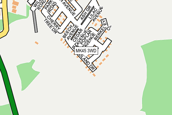 MK45 3WD map - OS OpenMap – Local (Ordnance Survey)