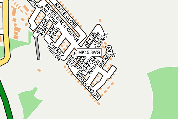 MK45 3WG map - OS OpenMap – Local (Ordnance Survey)