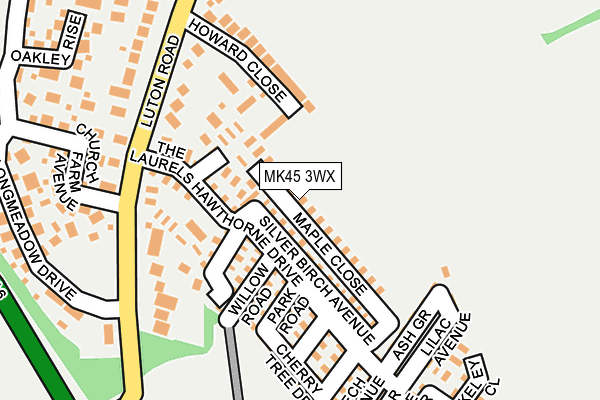 MK45 3WX map - OS OpenMap – Local (Ordnance Survey)