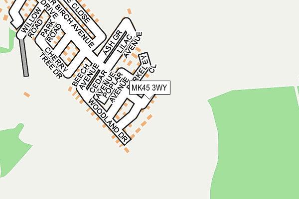 MK45 3WY map - OS OpenMap – Local (Ordnance Survey)