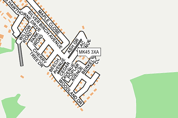 MK45 3XA map - OS OpenMap – Local (Ordnance Survey)