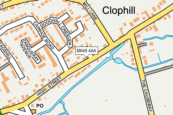 MK45 4AA map - OS OpenMap – Local (Ordnance Survey)