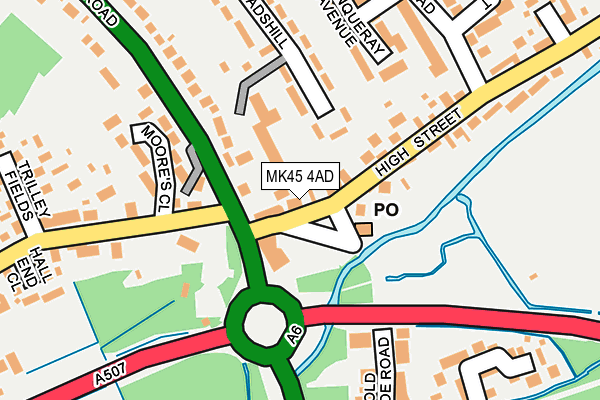 MK45 4AD map - OS OpenMap – Local (Ordnance Survey)