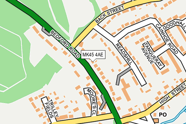 MK45 4AE map - OS OpenMap – Local (Ordnance Survey)