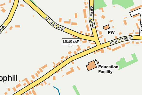 MK45 4AF map - OS OpenMap – Local (Ordnance Survey)