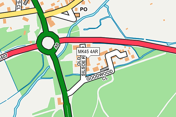 MK45 4AR map - OS OpenMap – Local (Ordnance Survey)