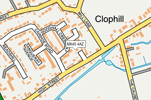 MK45 4AZ map - OS OpenMap – Local (Ordnance Survey)