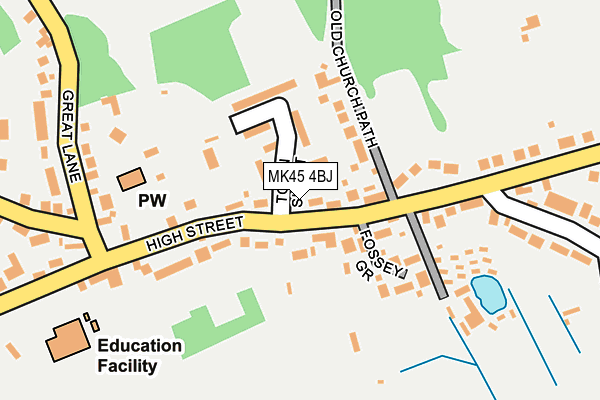 MK45 4BJ map - OS OpenMap – Local (Ordnance Survey)