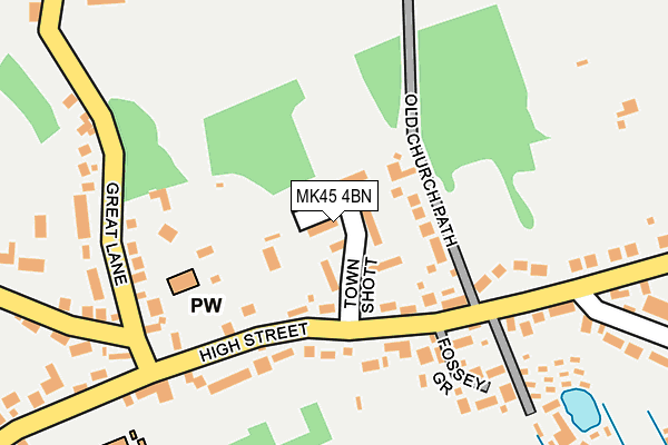 MK45 4BN map - OS OpenMap – Local (Ordnance Survey)