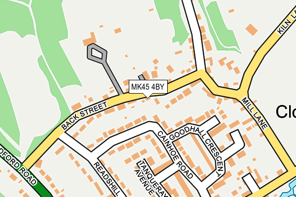MK45 4BY map - OS OpenMap – Local (Ordnance Survey)