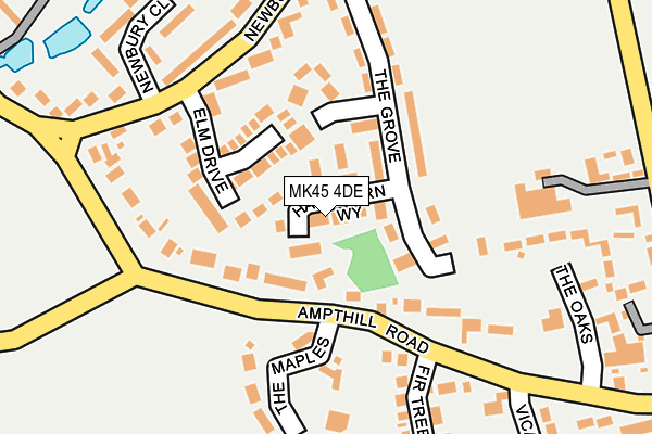 MK45 4DE map - OS OpenMap – Local (Ordnance Survey)
