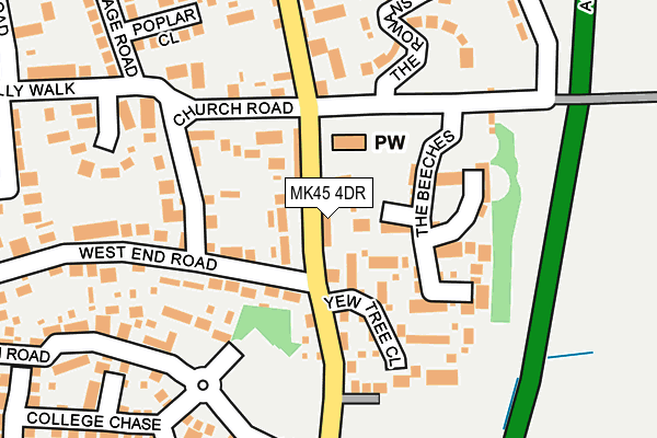 MK45 4DR map - OS OpenMap – Local (Ordnance Survey)