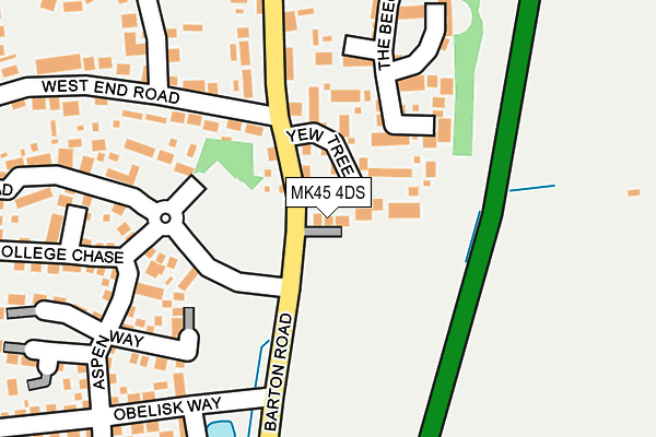 MK45 4DS map - OS OpenMap – Local (Ordnance Survey)