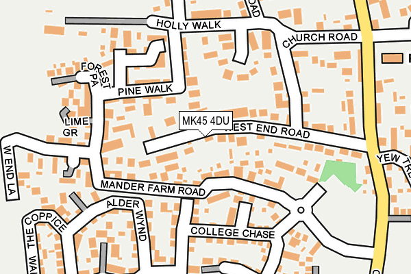 MK45 4DU map - OS OpenMap – Local (Ordnance Survey)